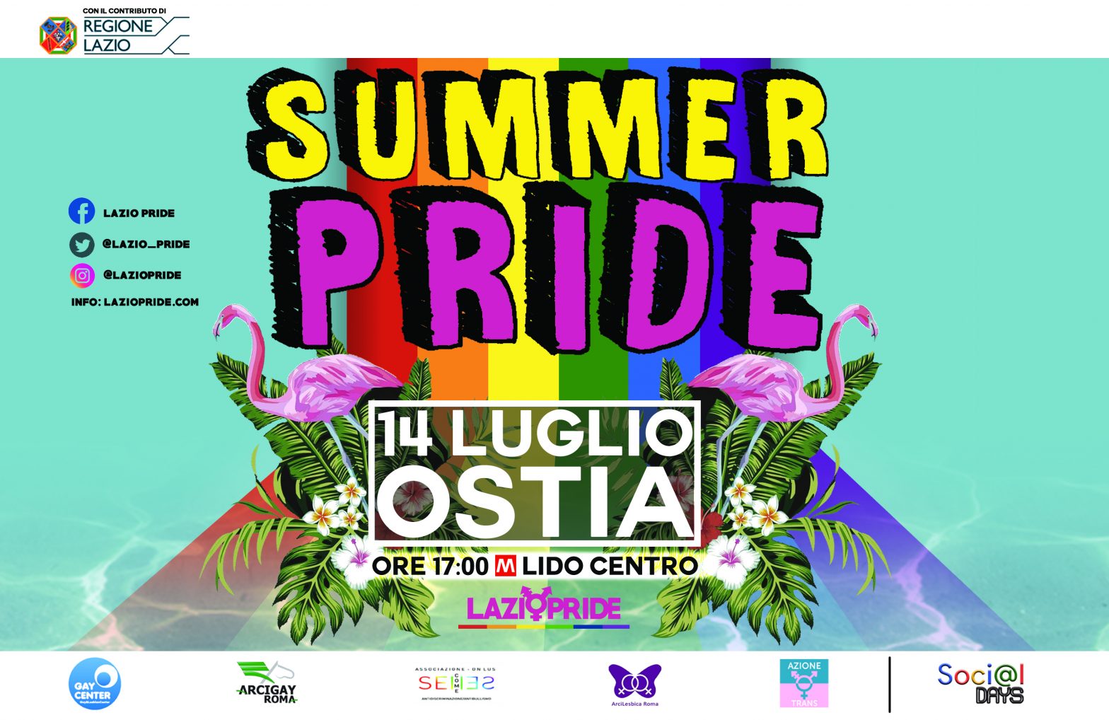 Lazio Pride: Federica Angeli e Vladimir Luxuria ospiti d’onore. Sarà un pride contro le mafie e per i diritti