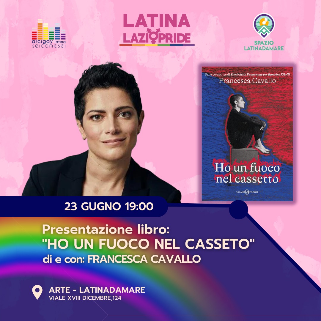 La scrittrice bestseller Francesca Cavallo a Latina per gli eventi di Lazio Pride